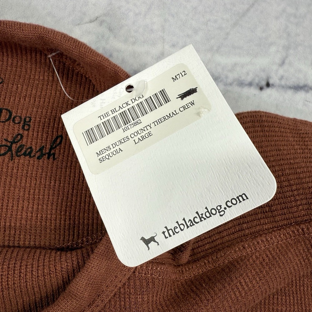 The Black Dog Men's Dukes County Thermal Crew Size L Sequoia Life Off The Leash - Picture 4 of 16